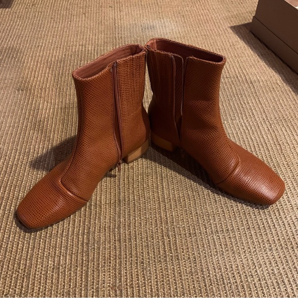 Charlotte Stone Henri Boots, 6, Brown/Tan, Retro Square Toe 60s Y2K - Picture 4 of 16